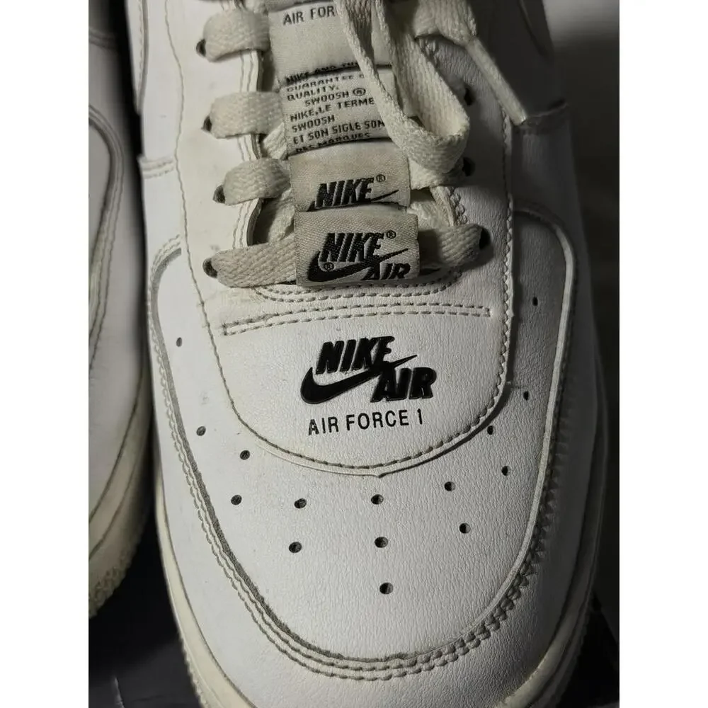 Nike Air Force 1 07 LV8 Double Air White Black Shoes 10.5‎